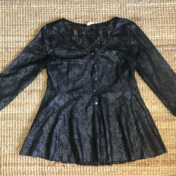 Free People Tops - Free People Lace Peplum Top